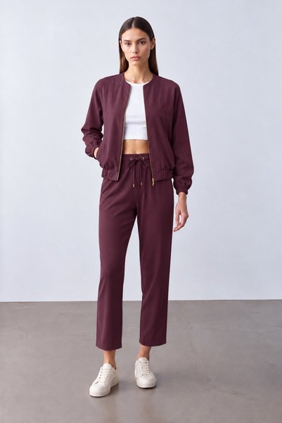 Maldia Shop Set de pantaloni și jachetă cu fermoar pentru femei, în culoarea ...