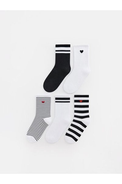 LC Waikiki A Set of 5 Striped Women's Ankle Socks from UZG STORE for Fashion-...