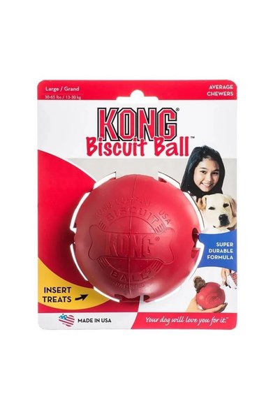 Kong Biscuit Ball Top Shaped Dog Toy L