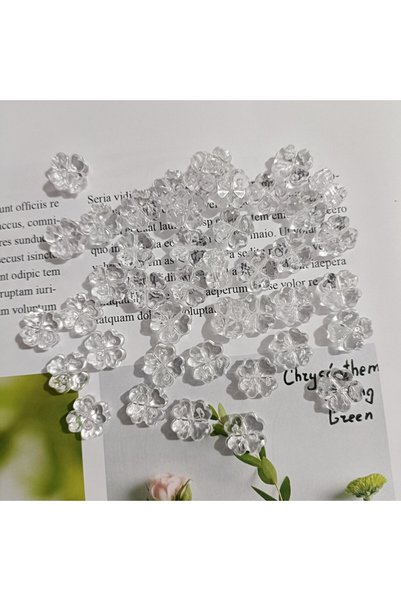 Choice10 WHITE 32Pcs， Clover, Transparent, Flowers, Flat, Jewelry Accessories...