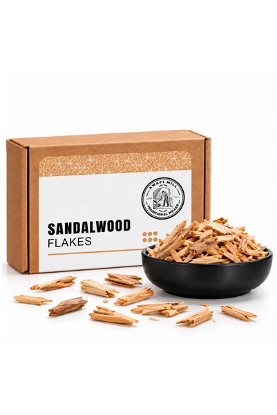 AWAFI MILL Indian Sandalwood Flakes - Bottle of 100 gram / 3.5 Oz