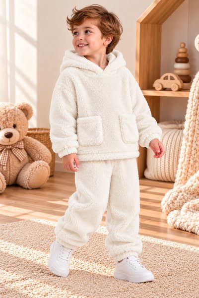 ipek atlas Unisex Plush Hooded Double Set