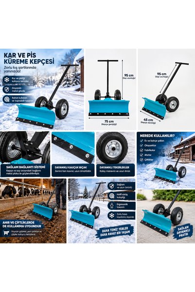 wanted decor Tekerlekli Ayarlanabilir Metal Kar Küreme Aparatı – Profesyonel ...