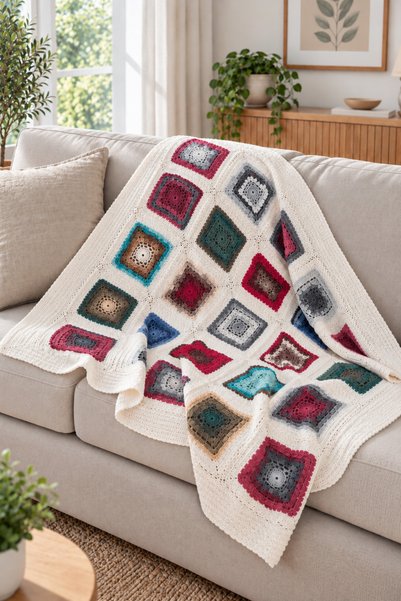 nftart.design Hand Knitted Sofa Shawl & TV Blanket & Knee Blanket