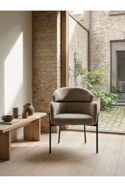 IN HOME STORE كرسي سفرة عصري بتصميم مريح ولون كاكي أنيق