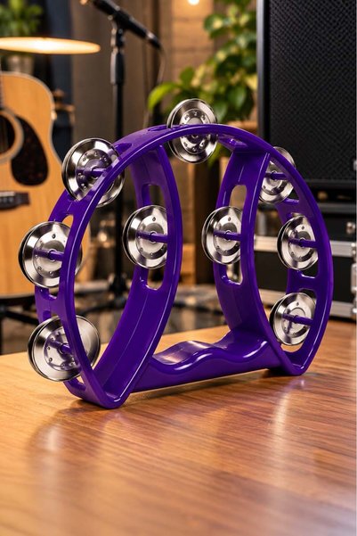 Midex Tf-26Prp Örf Aletleri 9 Zilli Purple Color Tambourine (1 Piece)