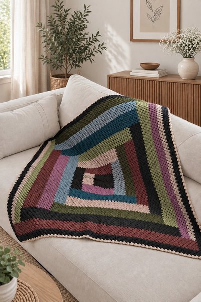 nftart.design Labirent - Hand Knitted Knee Blanket