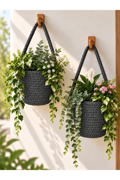 ÖRGÜM Coș decorativ Mini coș din 2 piese Coș cu flori artificiale NU INCLUDE ...
