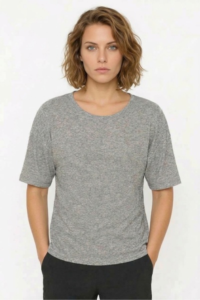 İpek Tekstil Women's Oversize Crew Neck T-Shirt Combed Cotton Fabric