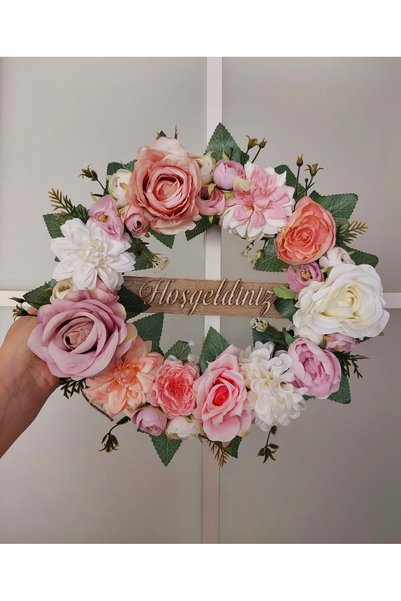 lolipophobi Rose Themed Full Lap Kpi Ornament 30 Cm, Home Decor. Wreath