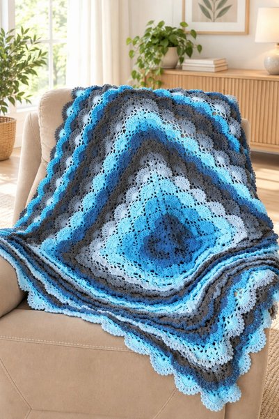 nftart.design Rainbow - Hand Knitted Sofa Shawl Knee Blanket TV Blanket