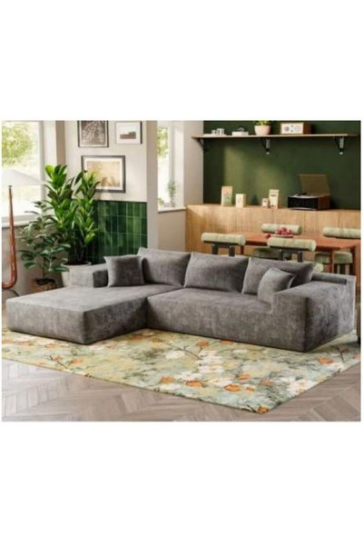 SimpluAcasa Canapea Colțar Lounge XXL 240x150 cm, 4 Perne Incluse, Confort Pr...