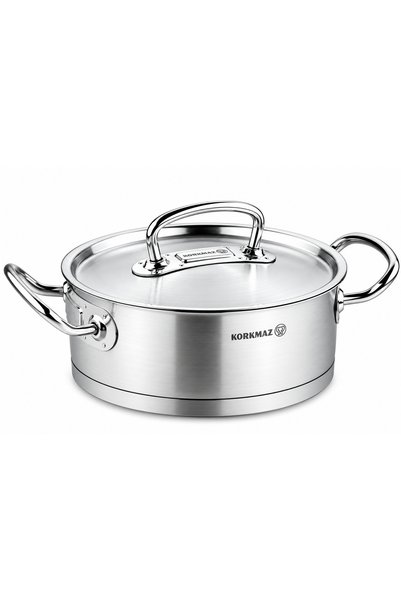 KORKMAZ Proline Stainless Steel Pot Cooking Low. Capacity 20x9CM / 2.8LT. / A...