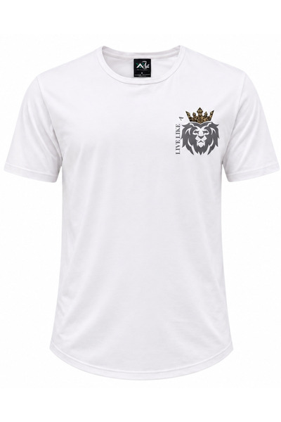 VaslHub Live Like A Lion Graphic T Shirt for Men, Cotton Blend Regular Fit Cr...