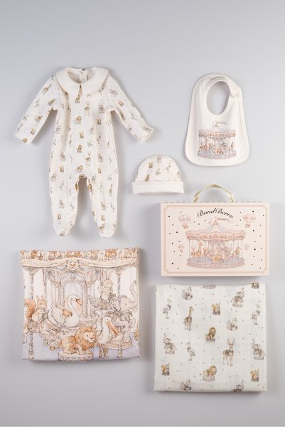 Bondberro 100% Cotton Newborn 5-Piece Hospital Discharge Set (Ferris Wheel)