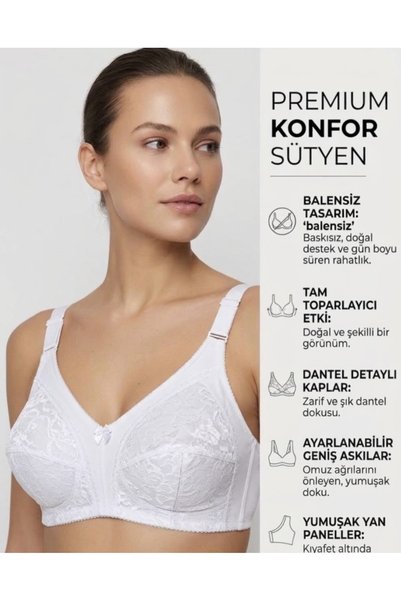 D.O.G.L. Büyük Beden Balensiz Dantelli Günlük Kullanım Beden Küçülten Toparla...