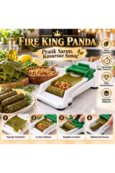 FIRE KING PANDA 3 Kademeli Ayarlanabilir Yaprak Sarma Makinesi – Pratik Dolma Aparatı