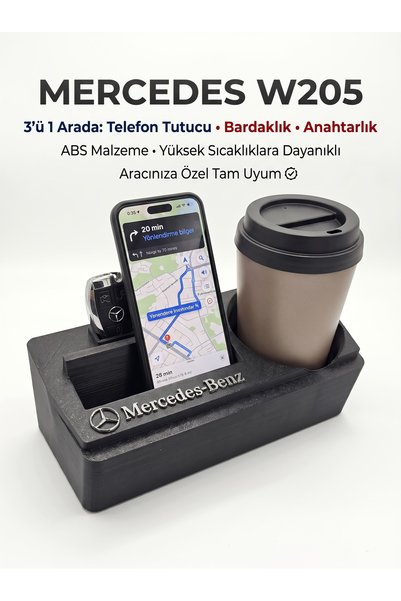 AKXER MERCEDES W205/BARDAKLIK/TELEFON TUTUCU/ANAHTARLIK (KAPAK KAPANIR)