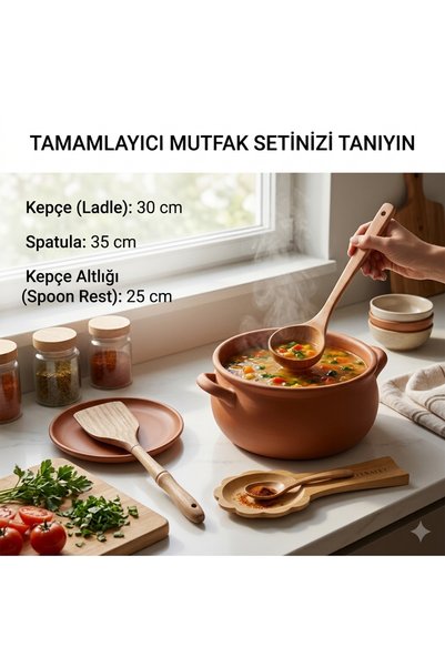 HOMEFECT Bamboo Scoop Spatula and Scoop Mat Set of 3