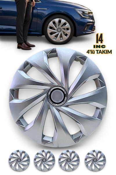 YONGA OTO AKSESUAR FORD FİESTA Uyumlu 14 İnç Jant Kapağı Kırılmaz 4'lü Set + ...