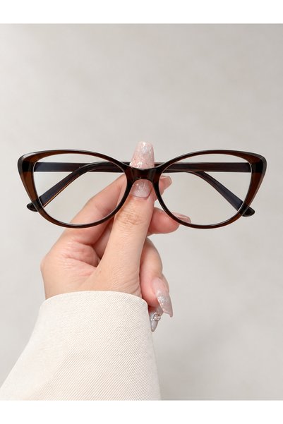 PİYESBOUTİQUE نظارات شفافة للنساء والرجال من نوع Cat Eye Bone، نظارات واقية م...