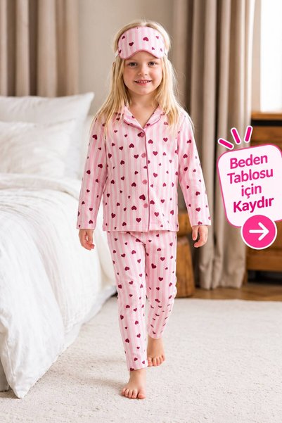 Generic Brand Heart Striped Patterned Cotton Front Buttoned Eye Banded Long S...