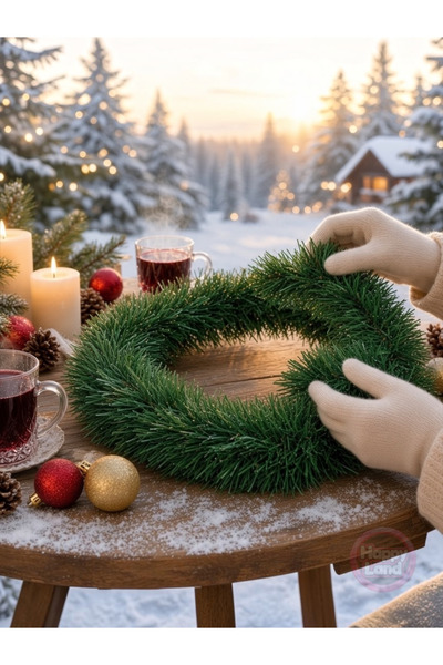 Happyland Yeşil Renk Sarmal Tel Çam Ağacı Süs 5 Metre Çam Dalı Inde Garland Y...