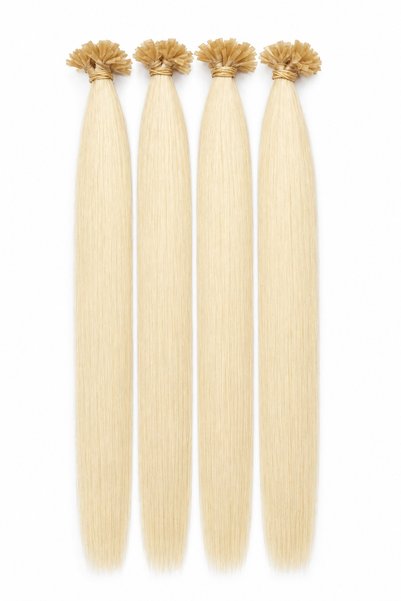 HalitCan HairKing Mikro Kaynak Saç 55 cm Platin Sarı Hint Saçı, 100 Adet 60 g...