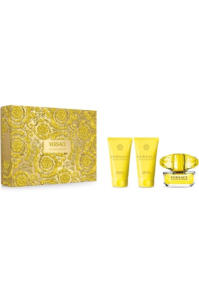 Versace Yellow Diamond Gift Set , Femei, Eau de Toilette 50ml + Gel de duș, 5...