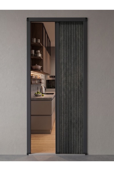 Nakkash EXCLUSIVE 130x200 Termal Kumaş Akordiyon Kapı Antrasit