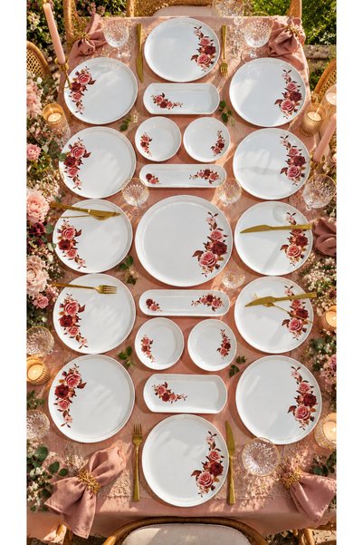 Genel Markalar Pink Rose Model 12 Kişilik 21 Parça Kahvaltı Takımı