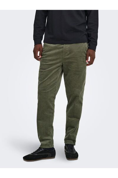 Only & Sons Pantaloni ONSLINUS din catifea reiată, croială conică