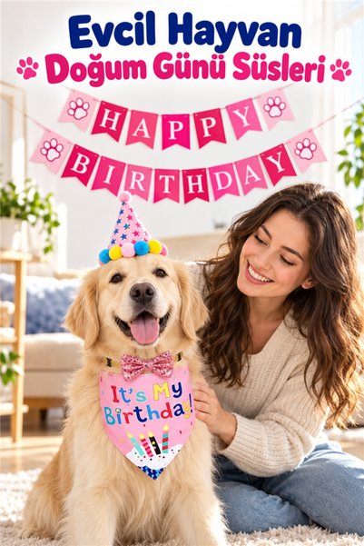 mucit home Girl Pet Girl Birthday Celebration Ornament Set