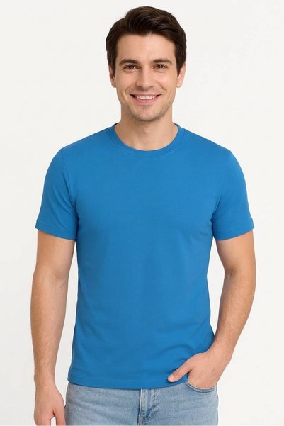 İpek Tekstil Men's Basic Crew Neck T-Shirt Combed Cotton Fabric