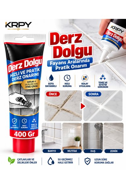 KRPY Beyaz Derz Dolgusu 1 Adet – Fayans Seramik Derz Yenileme ve Tamir Macunu...