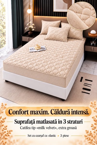 Frasin Select Husă de pat Cocolino, extra gros, tip topper din material Milk ...