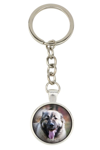 Art - Dog Câine Ciobănesc Caucazian, Ovcharka Caucaziană - breloc cu fotograf...
