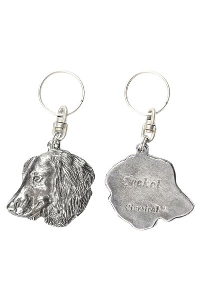Art - Dog Teckel IV - Pandantiv câine placat cu argint, decorațiune pentru ge...