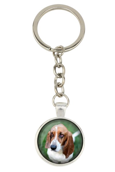 Art - Dog Basset Hound - breloc cu fotografia ta, decorațiune pentru chei, pa...
