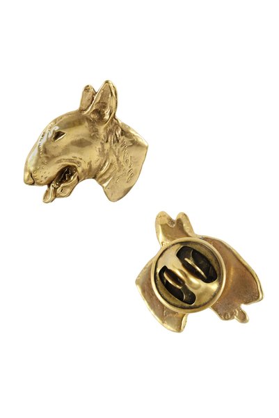 Art - Dog Bull Terrier, Bully II - Broșă câine în cutie decorativă, ac elegan...