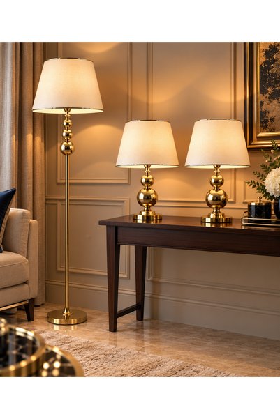 Lampada Milano Gold Kaplama 3 lü set - Lambader&Abajur