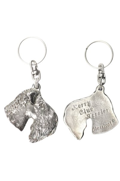 Art - Dog Kerry Blue Terrier - Pandantiv placat cu argint cu un câine într-o ...