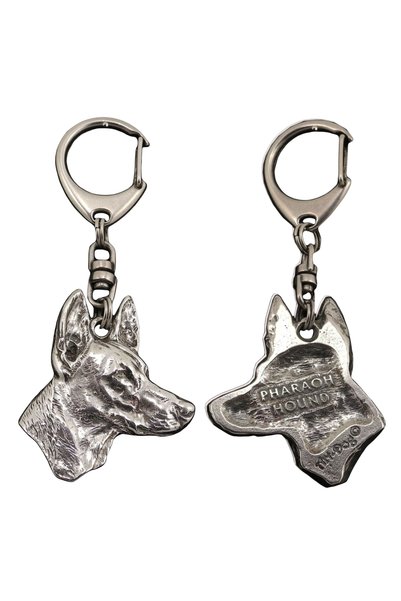 Art - Dog Pharaoh Hound - Breloc placat cu argint cu câine, decorațiune pentr...