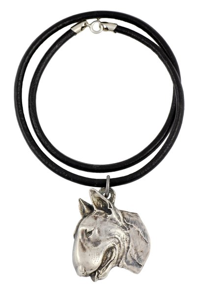 Art - Dog Bull Terrier, Bully II - Colier cu câine, pandantiv placat cu argin...