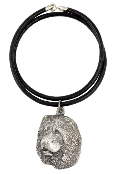 Art - Dog Câine Ciobănesc Caucazian - Colier cu câine, pandantiv placat cu ar...
