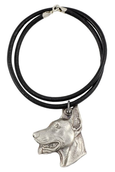 Art - Dog Dobermann, Doberman Pinscher - Colier cu câine, pandantiv placat cu...