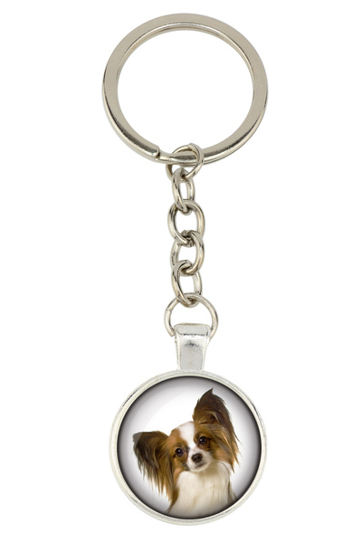 Art - Dog Papillon, Continental Toy Spaniel - breloc cu fotografia ta, decora...
