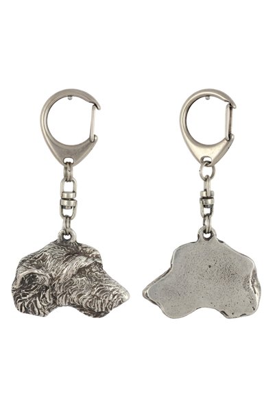 Art - Dog Breloc placat cu argint cu câine Irish Wolfhound, decorațiune pentr...