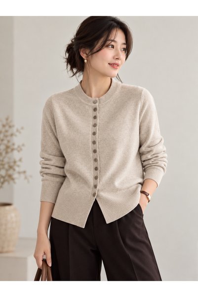 Ugdelia Women's Special Button Soft-Textured Knit Cardigan
