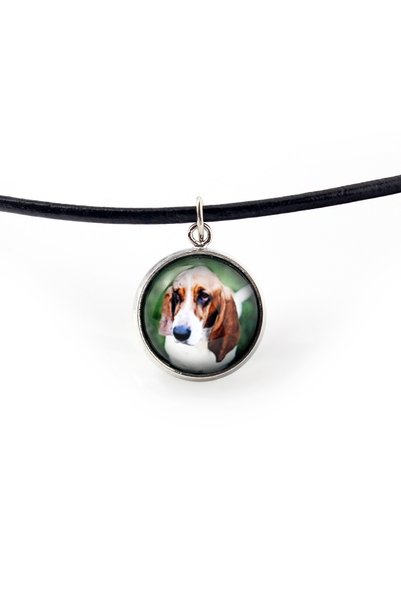 Art - Dog Basset Hound - pandantiv pentru colier cu fotografia ta, lucrat man...